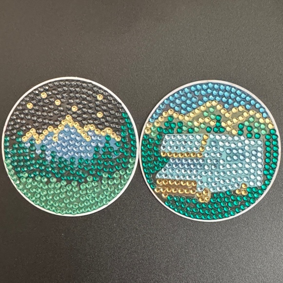 Handmade Other - Handcrafted Diamond Art Magnet Set - Road Trip Retreat - Set of 2